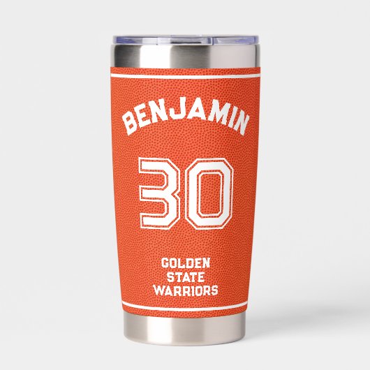 Custom Basketball Textured Orange Insulated Tumble Geïsoleerde Drinkbeker (Voorkant)