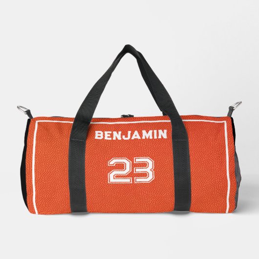 Custom Basketball Textured Player Number Orange Plunjezak (Voorkant)