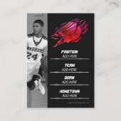 Custom Basketball Trading Card, Red MVP Card Contactkaartje (Achterkant)