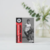 Custom Basketball Trading Card, Red MVP Card Contactkaartje (Staand voorkant)
