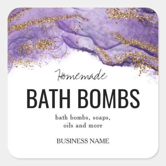 Custom Bath Bomb Label Template – Editable Logo &  (Voorkant)