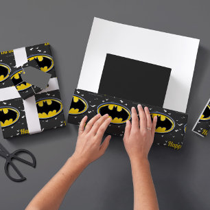 Custom Batman Logo Happy Birthday Cadeaupapier