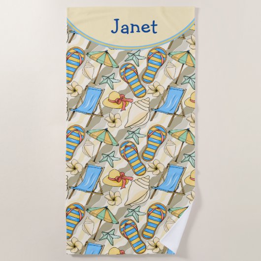 Custom Beach Flip Flop Strandlaken (Voorkant)