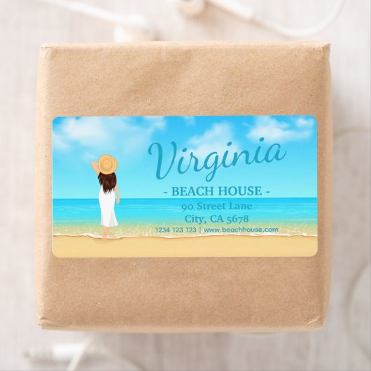 Custom Beach House Address Label (Insitu)