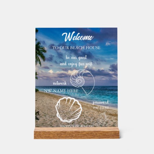 Custom Beach House Rentals Home Wifi Instructions  (Recto)