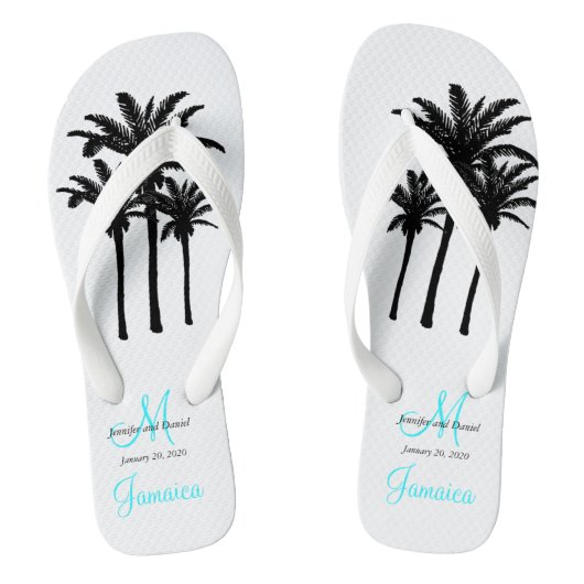 Custom Beach Jamaica bruiloft Teenslippers (Voetbed)