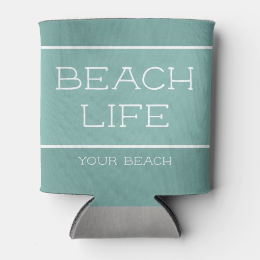 Custom Beach Life Zee Zoute Golven Blikjeskoeler (Voorkant)