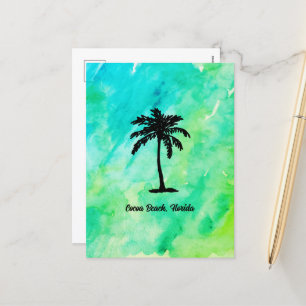 Custom Beach Palm Tree Beach Feestdagenkaart