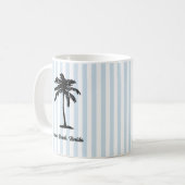 Custom Beach Palm Tree Nautical Stripe Koffiemok (Voorkant links)