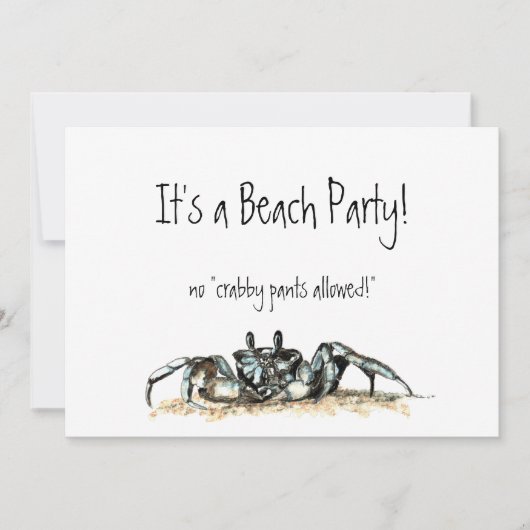 Custom Beach Party Invitation pas de pantalon de c (Devant)