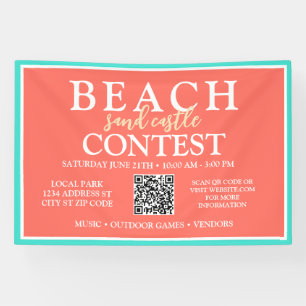 Custom Beach Sandcastle Contest zomerevenement Spandoek