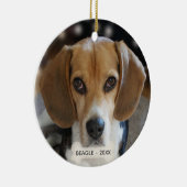 Custom Beagle Dog Foto Keramisch Ornament (Rechts)