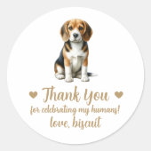 Custom Beagle Dog Wedding Favor Stickers (Voorkant)