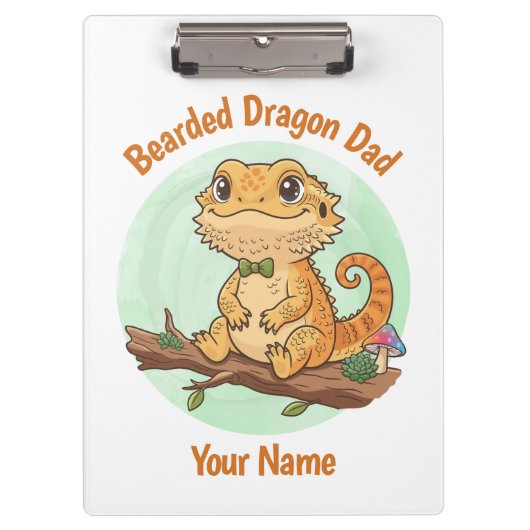 Custom Bearded Dragon Dad Clipboard Klembord (Voorkant)