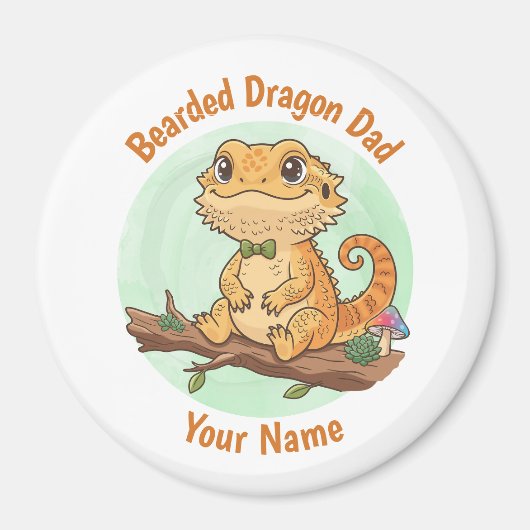 Custom Bearded Dragon Dad Magnet (Devant)