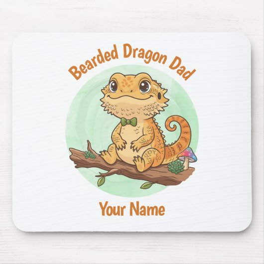 Custom Bearded Dragon Dad Mouse Pad Muismat (Voorkant)