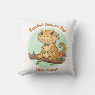 Custom Bearded Dragon Dad Throw Pillow Kussen