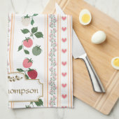 Custom beautiful retro pattern botanical mama theedoek (Quarter Fold)