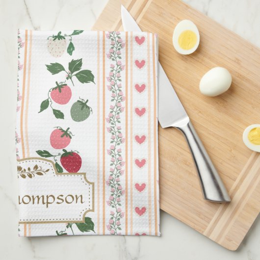 Custom beautiful retro pattern botanical mama theedoek (Quarter Fold)