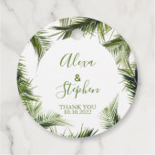 Custom Bedankt Palm Leaves Tropical Wedding Bedankjes Labels (Achterkant)