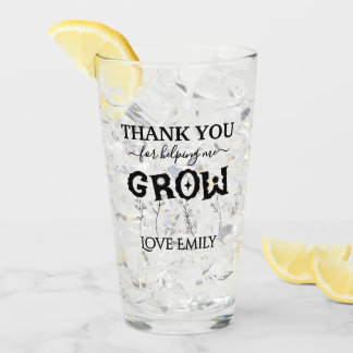 Custom Bedankt voor het helpen groeien Gift Glas