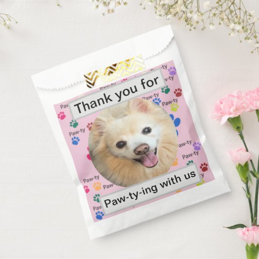 Custom Bedankt voor Paw-ty-ing Bedankzakje (Gezegeld)