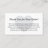 Custom Bedankt voor uw bestelling Insert Kaart Visitekaartje (Voorkant)
