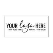 Custom Bedrijf Chic Typografie Basic Logo Zelfinktende Stempel (Design)
