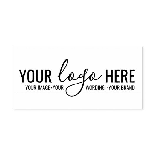 Custom Bedrijf Chic Typografie Basic Logo Zelfinktende Stempel (Design)