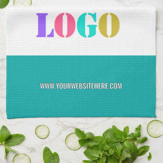 Custom Bedrijf Logo Tekst Keuken Handdoek Uw Kleur (Gevouwen)
