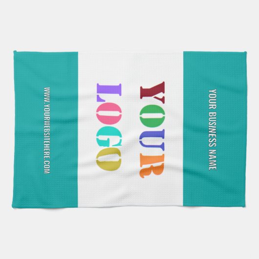Custom Bedrijf Logo Tekst Keuken Handdoek Uw Kleur (Horizontaal)