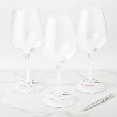 Custom Bedrijf Logo Tekst Wijnglas Label Sjabloon (Set)