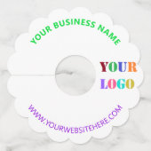 Custom Bedrijf Logo Tekst Wijnglas Label Sjabloon (Achterkant)