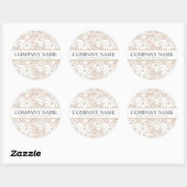 Custom Bedrijfsnaam Blush Pink Floral Sticker (Vel)