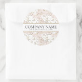 Custom Bedrijfsnaam Blush Pink Floral Sticker (Tas)