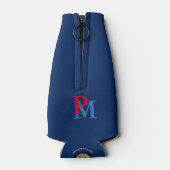 Custom Beer Monogram (naam & initialen), nautisch Flesjeskoeler (Achterkant)