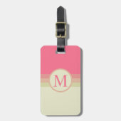 Custom Beige Bord geel roze kleurenblok Bagagelabel (Voorkant verticaal)