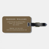 Custom Beige Grijs Bruin Aztec Patroon Bagagelabel (Achterkant horizontaal)