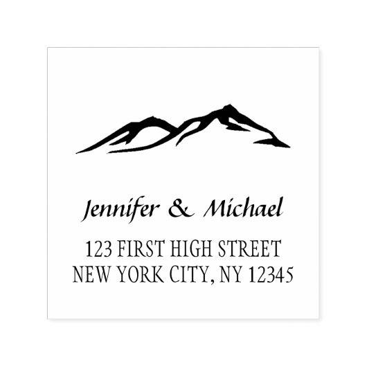 Custom berg bruiloft bruid bruidegom naam  zelfinktende stempel (Design)