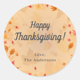 CUSTOM Bericht Happy Thanksgiving herfst Ronde Sticker