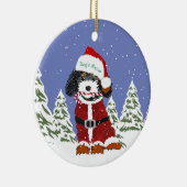 Custom Bernedole Santa Dog Keramisch Ornament (Rechts)