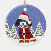 Custom Bernedole Santa Dog Keramisch Ornament (Achterkant)