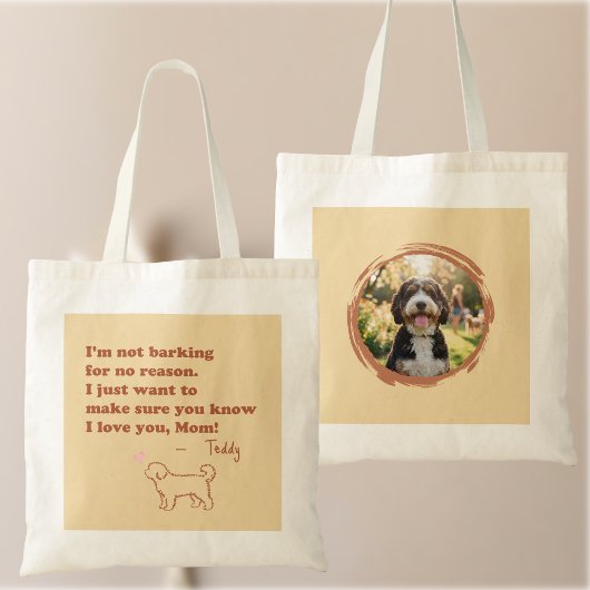 Custom Bernedoodle Mom Tote Bag with Pet Photo