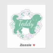 Custom Bernedoodle Sticker Matcha Green Silhouette (Feuille)
