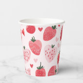 Custom Berry Eerste Coquette Roze Bow 1e Verjaarda Papieren Bekers (Achterkant)