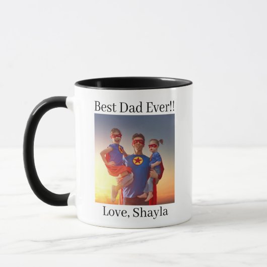 Custom Best Dad Ever Superhero Father's Day Mok (Links)