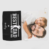 Custom Best Dad van Par Photo Golfhanddoek (Horizontaal)