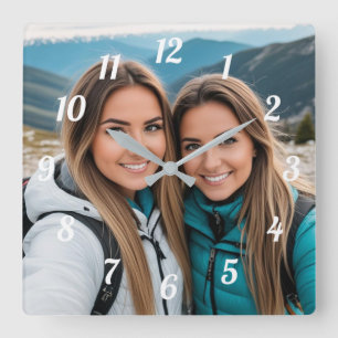 Custom Best Friends Afbeelding Vierkante Klok