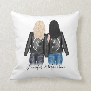 Custom Best Friends Hair Style BFF Besties Friends Kussen