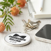 Custom Best Man Groomsman Weddenschap Sleutelhanger (Zijkant)